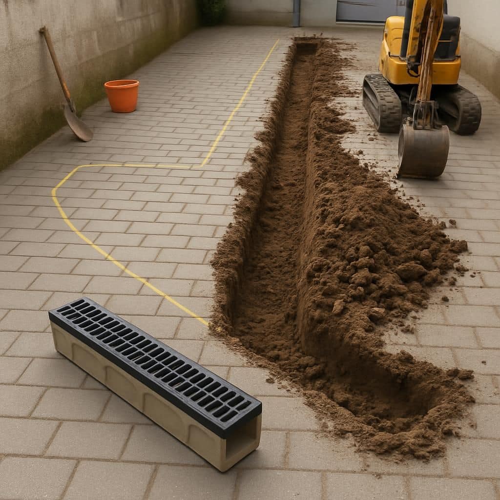 découvrez comment poser un caniveau extérieur dans une cour étape par étape pour assurer un bon drainage et éviter les problèmes d'eau stagnante.