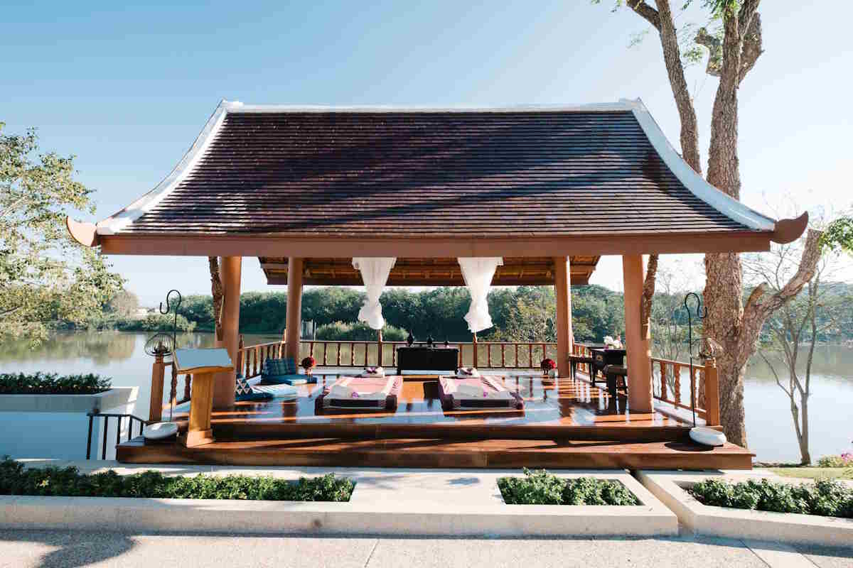 pergola décorée thème asie sud est