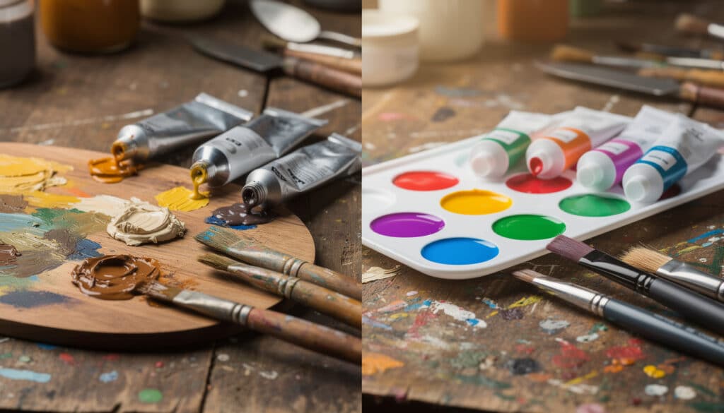 découvrez comment choisir entre la peinture glycéro et acrylique en fonction de vos besoins, de leur usage, et de leurs avantages pour réussir vos projets de décoration.